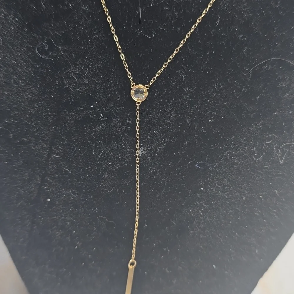14k Gold Necklace Pilar Drop Pendant  New 16-18 Inch